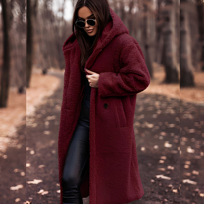 Lucette - winter coat with faux fur hood for women