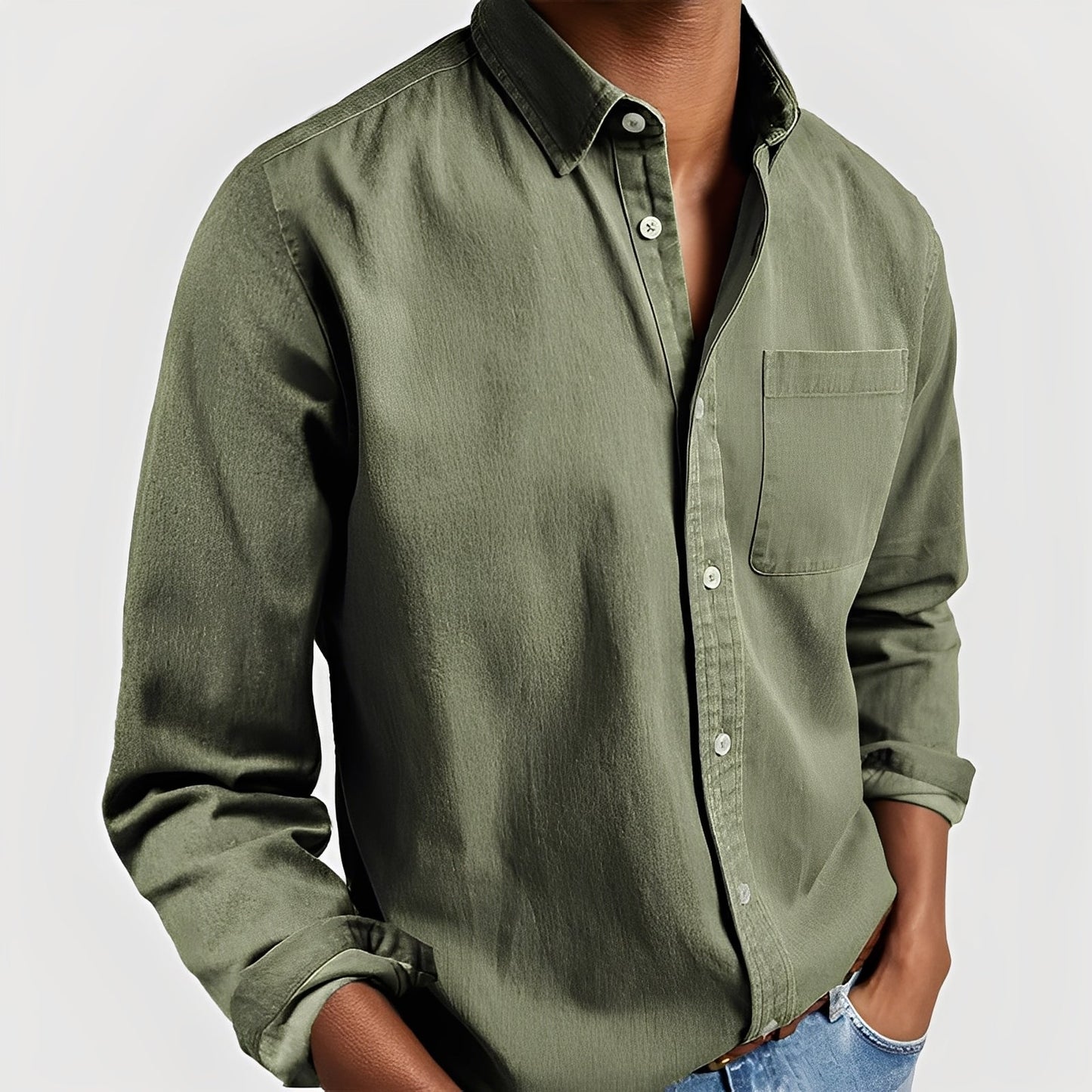 Kaspar - Long-sleeved men's shirt made of cotton