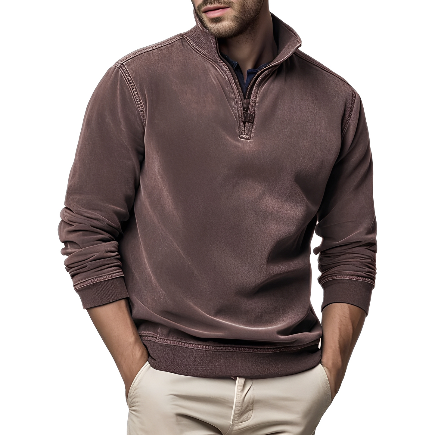 Dunstan - Eleganter Herrenpullover aus gewaschenem Fleece