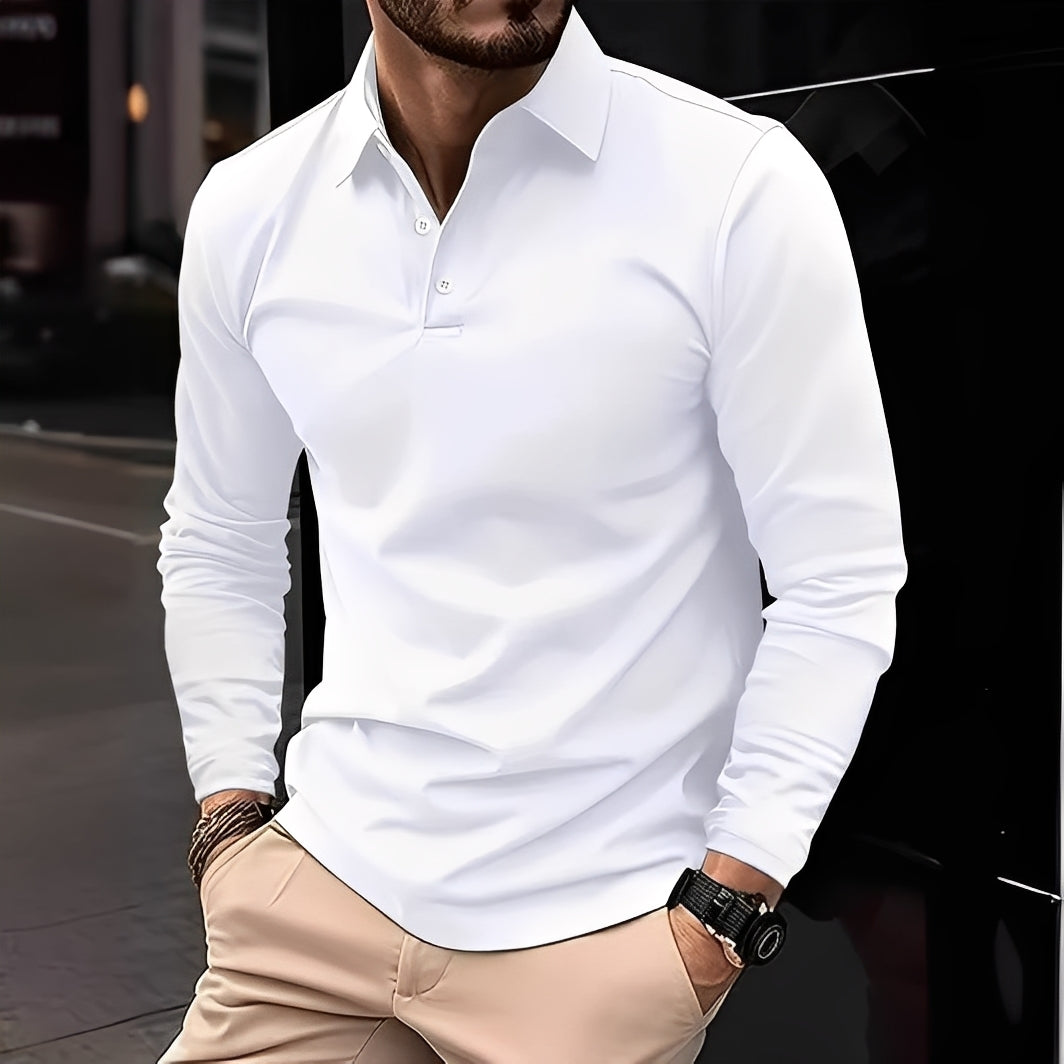 Deacon - Komfortables Langarm-Poloshirt