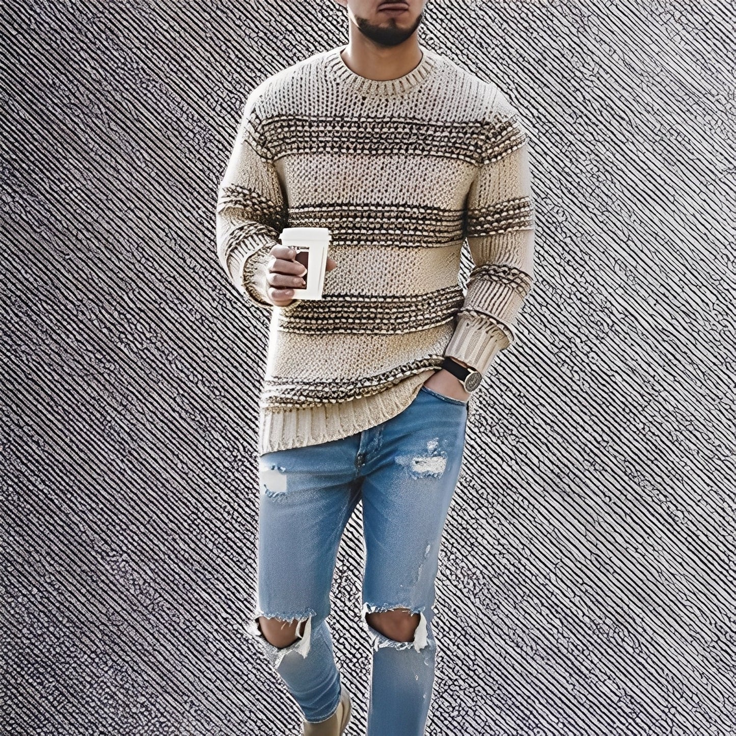 Kenzo - men's sweater with gentle stripes