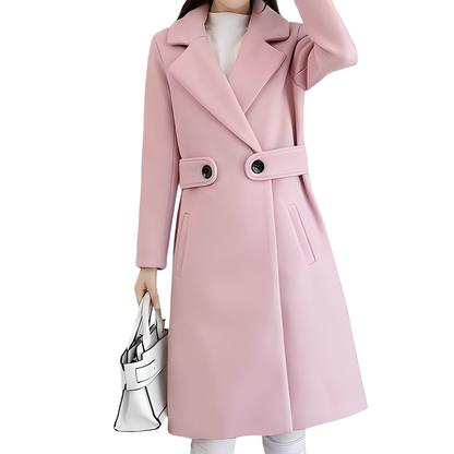 Kaylie - Elegant women's coat made of wool, knee-length