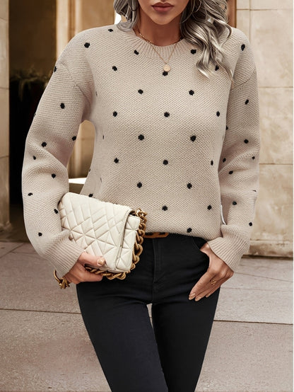 Karly - Stylish women's sweater with polka dot pattern