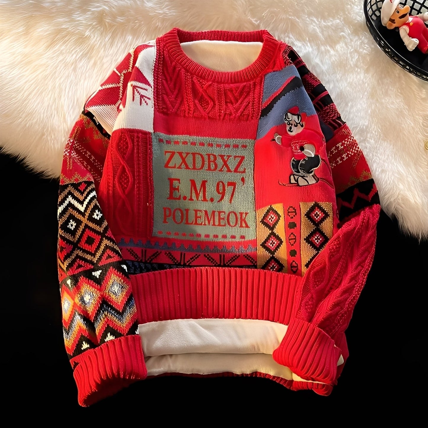 Charles - Elegant, loosely knitted women's Christmas sweater