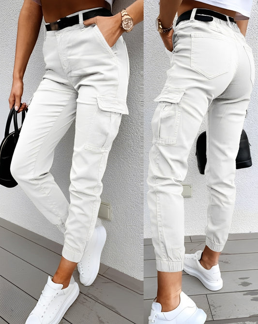 Carrie - Elegant cargo trousers with high waist for women
