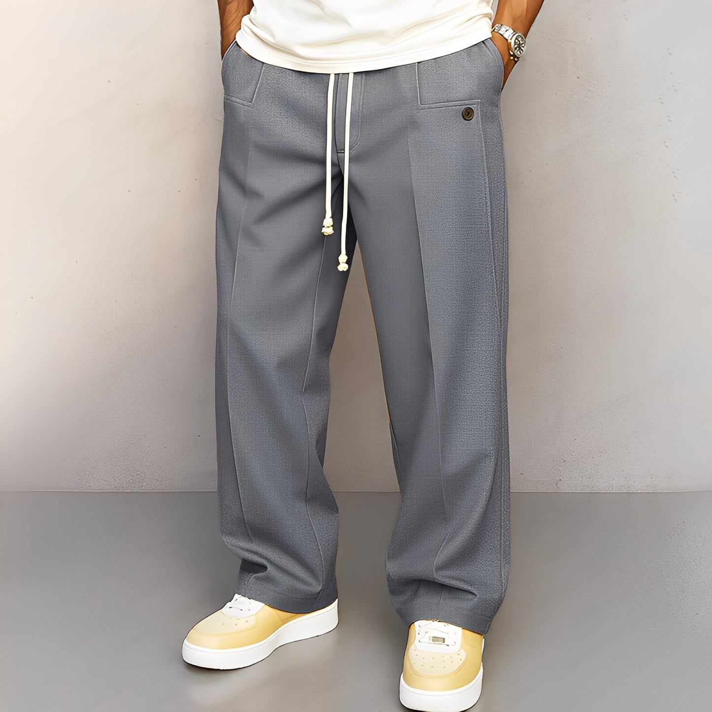 Henri - Stylish men's pants with drawstring
