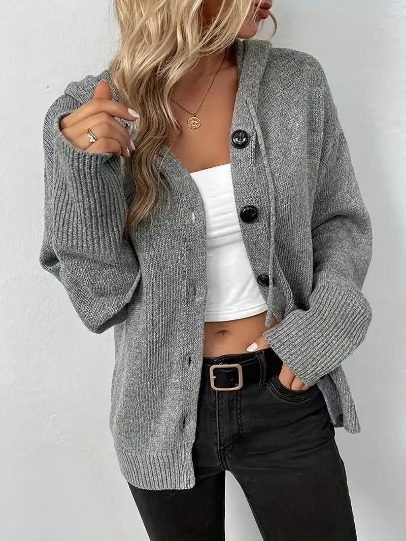 Carla - Elegant, cozy women's hoodie cardigan