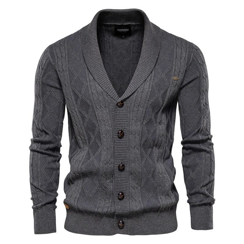 Jamison - Modern men's cardigan with shawl collar