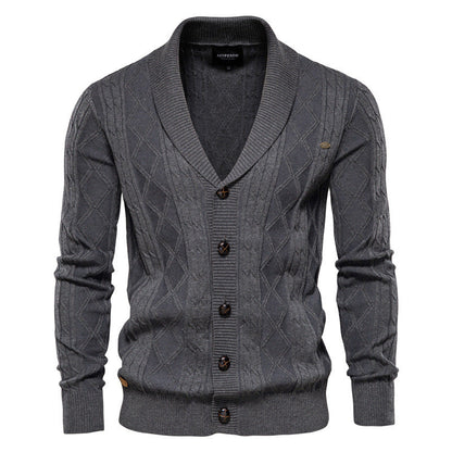 Jamison - Modern men's cardigan with shawl collar