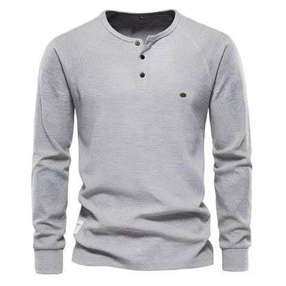 Joachim - Men's long-sleeve shirt made of waffle fabric