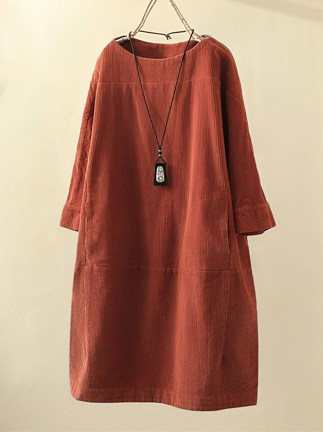 Ellen - Lockeres A-Linien-Kleid aus Cord für Damen