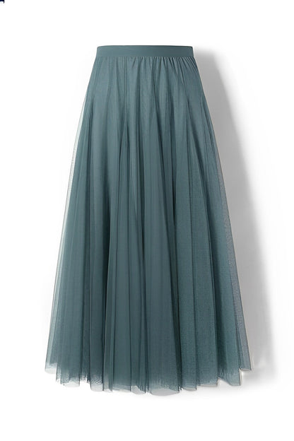 Maleah – Pleated midi skirt made of mesh fabric