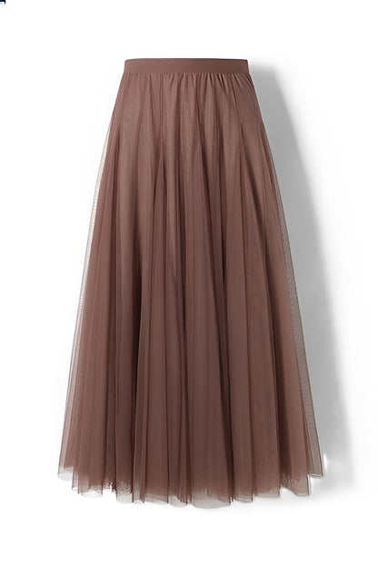 Maleah – Pleated midi skirt made of mesh fabric