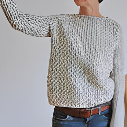 Lucrèce - Weit geschnittener Strickpullover mit Bateau-Ausschnitt für Damen