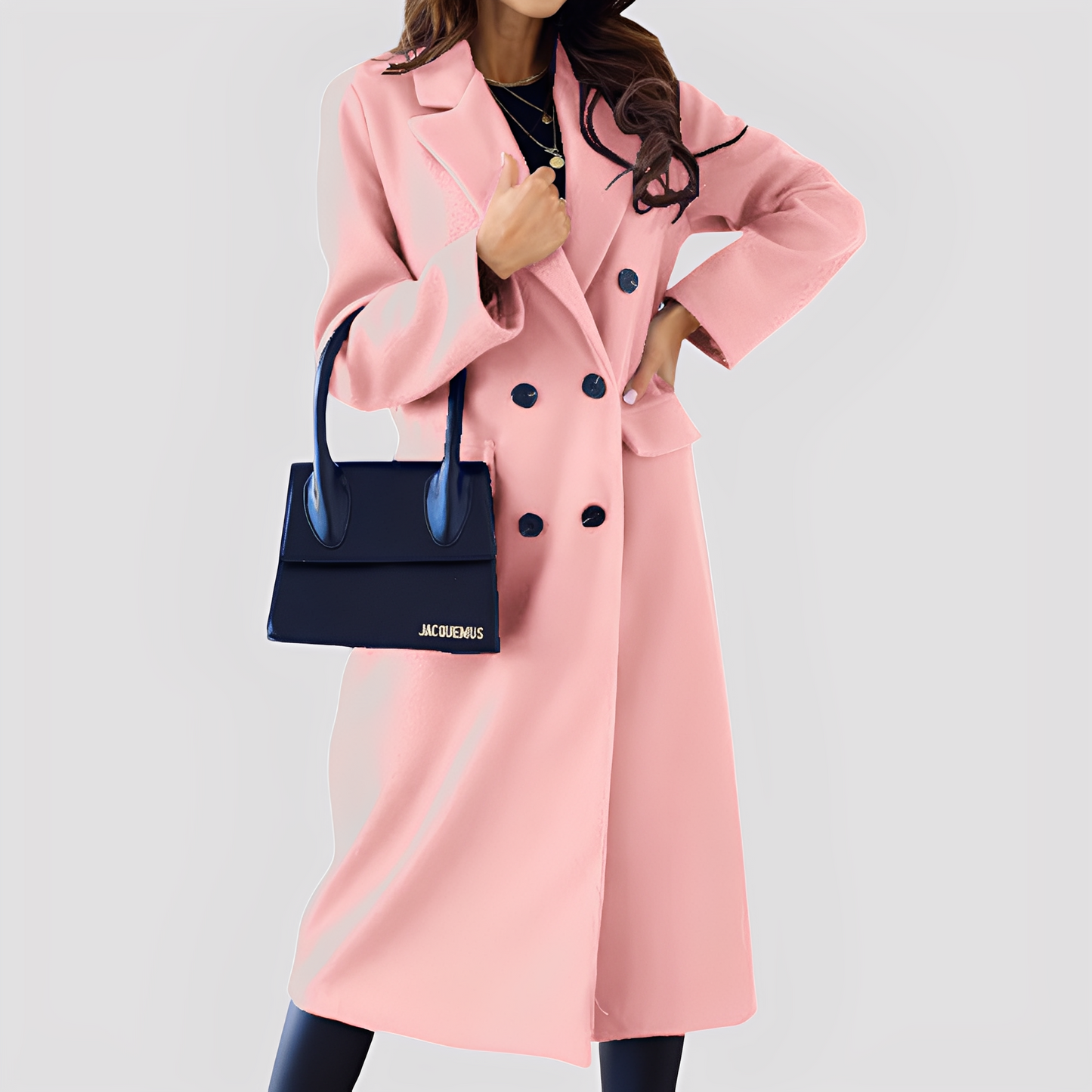 Jasmin - Stylish women's coat with double button placket