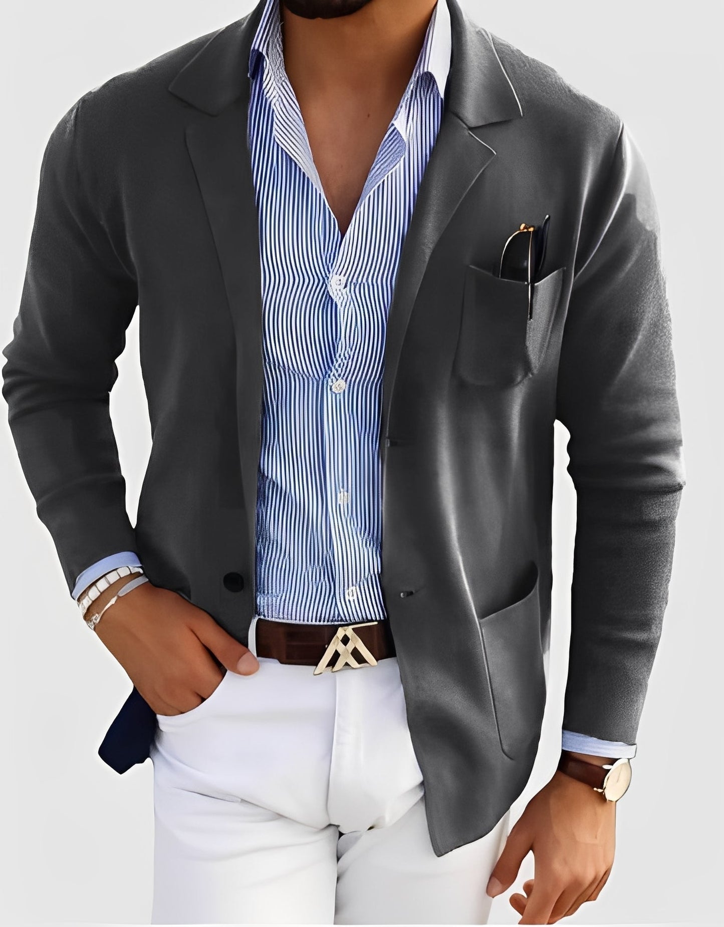 Giffard - Elegant men's wool jacket with double button placket