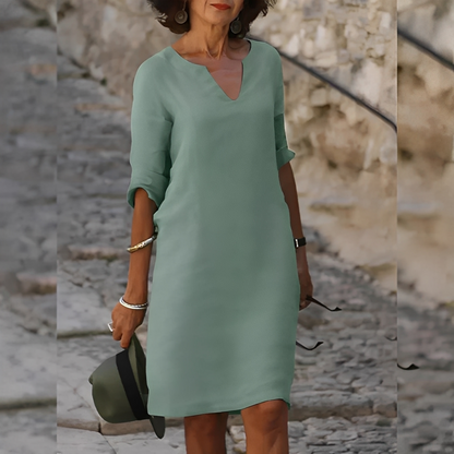 Guilaine - Stilvolles V-Ausschnitt-Kleid für Damen