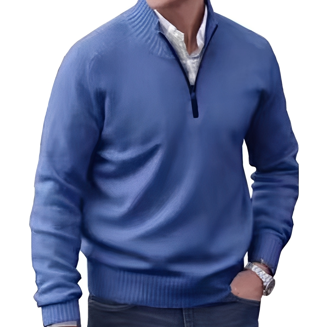 Matéo - Knitted Sweater with Half-Zip for Men