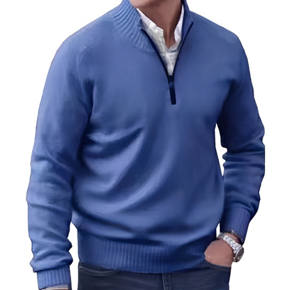 Matéo - Knitted Sweater with Half-Zip for Men
