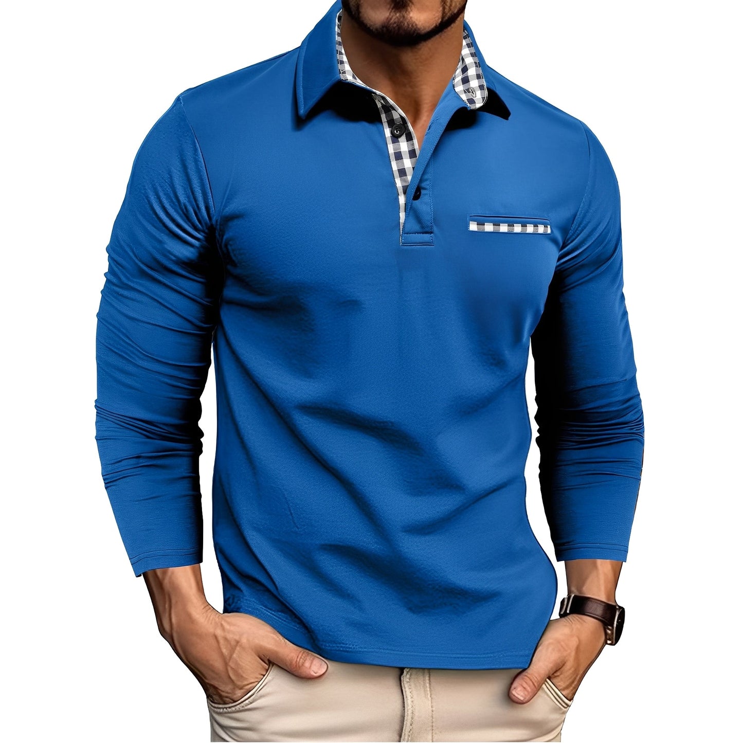 Cédrick - Warm winter polo shirt with long sleeves for men