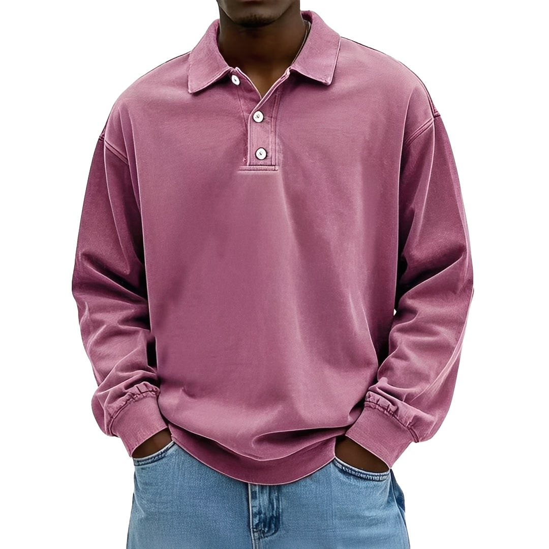 Lothaire - Vintage long-sleeve polo for men