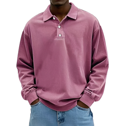 Lothaire - Vintage long-sleeve polo for men