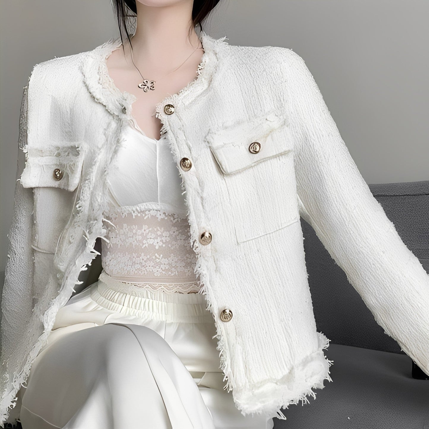 Rexanne - Modern short women's jacket with pockets