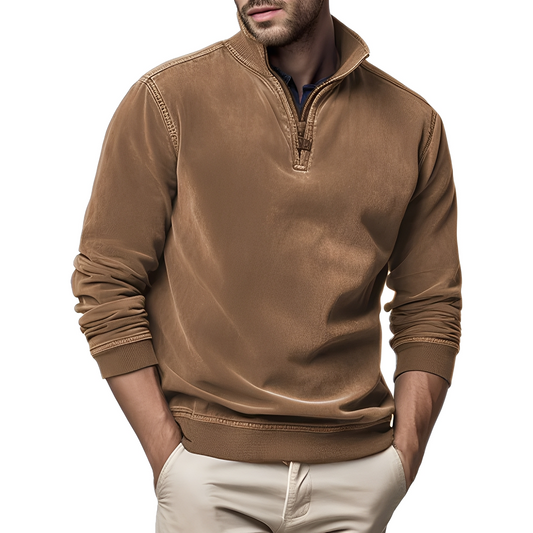 Dunstan - Eleganter Herrenpullover aus gewaschenem Fleece