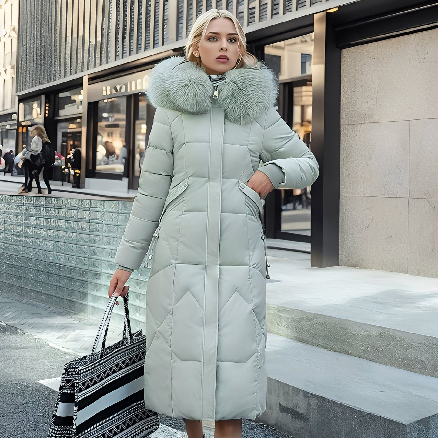 Rachel - Women's coat with figure-hugging cut and fashionable hood