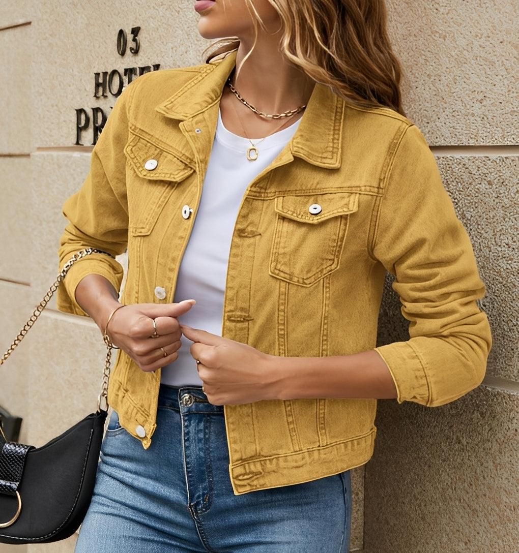 Julia - Moderne Jeansjacke mit Reverskragen für Damen