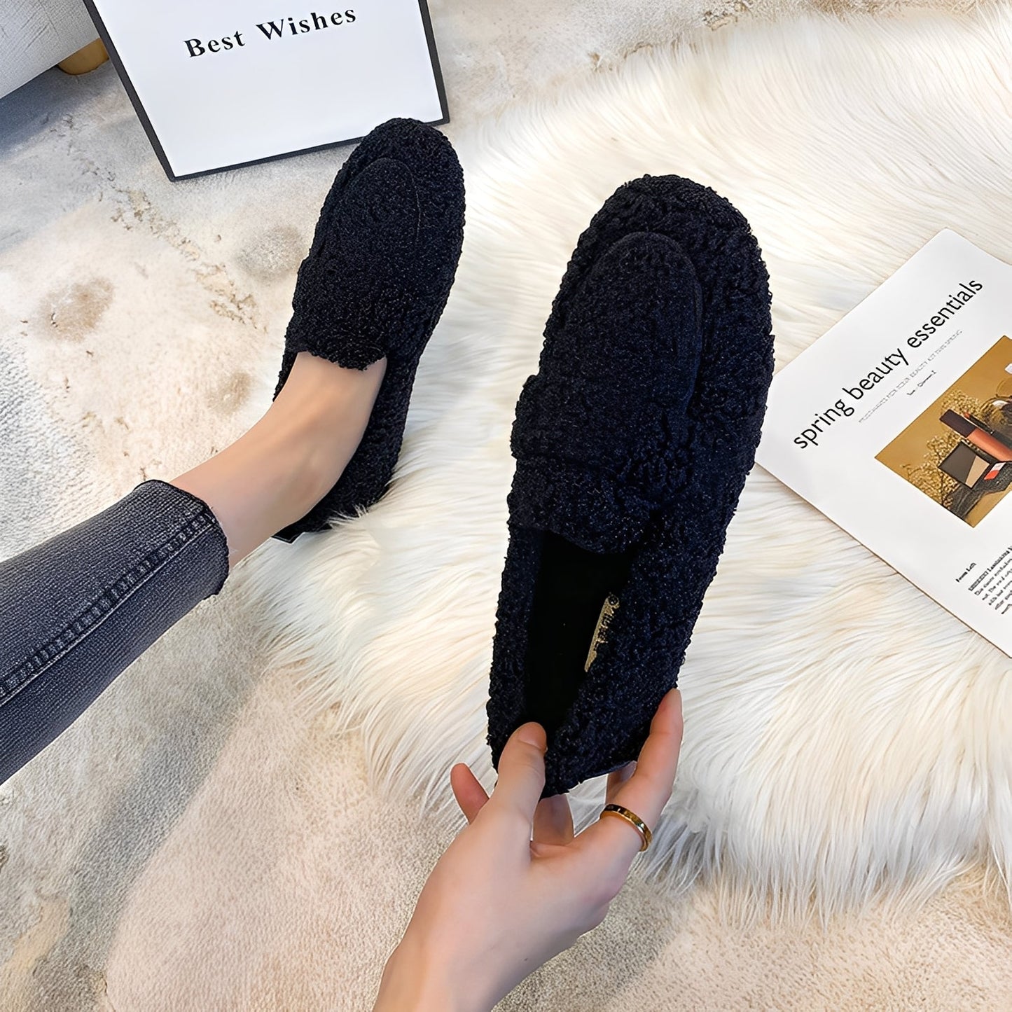 Mara - Warm winter moccasins for women