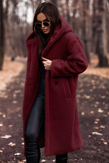 Ellianna - Elegant long women's coat with hood