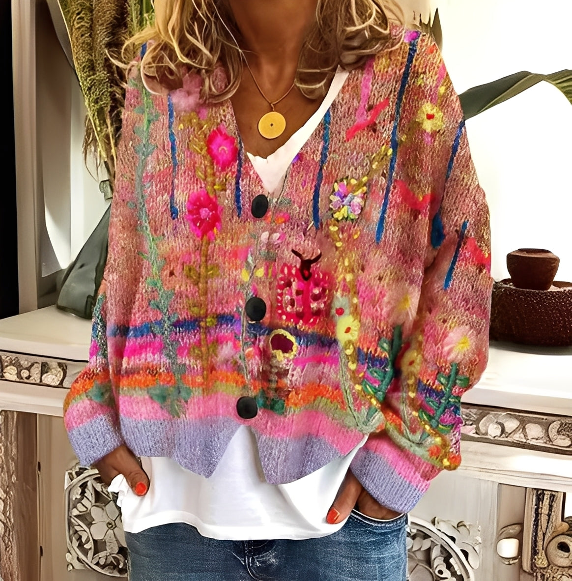 Daphné - Comfortable and colorful sweater for women