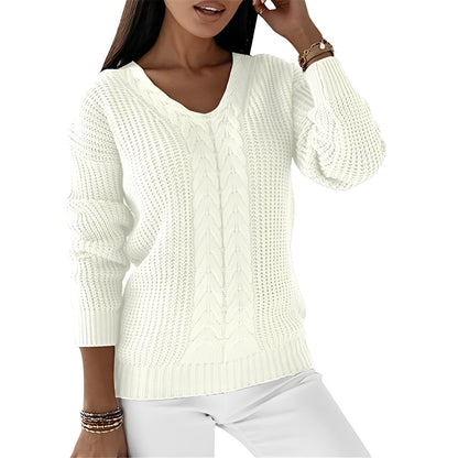 Georgia - Fashionable women's sweater with V-neck