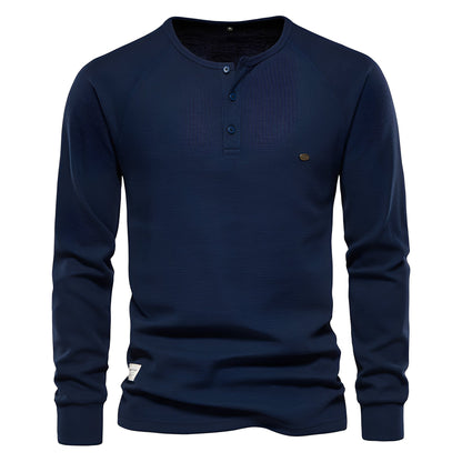 Joachim - Men's long-sleeve shirt made of waffle fabric