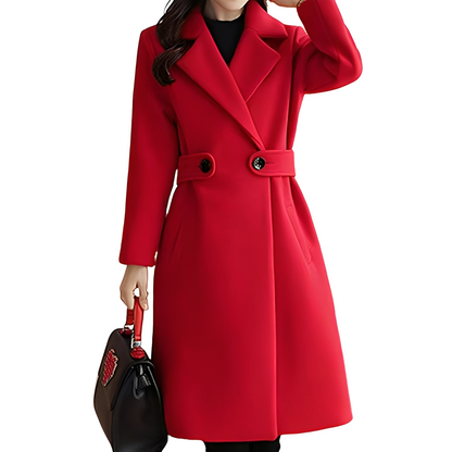Kaylie - Elegant women's coat made of wool, knee-length