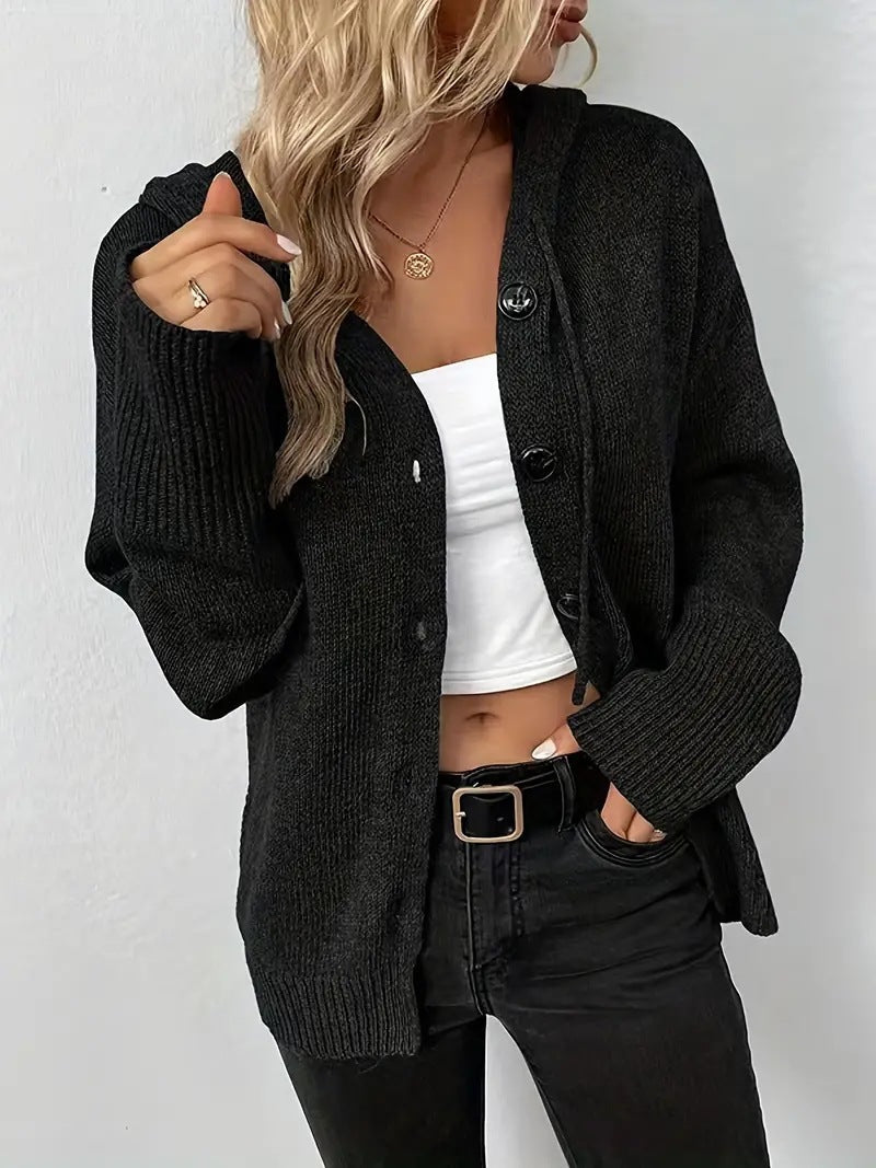 Carla - Elegant, cozy women's hoodie cardigan