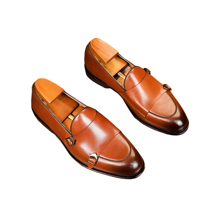 Bryan - Formelle Herren-Slipper aus Leder mit doppelter Schnalle