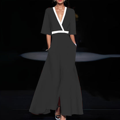 Débora - Long stylish dress with floral pattern for women