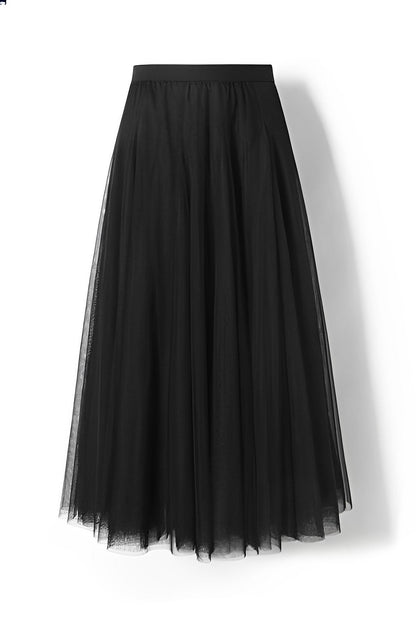 Maleah – Pleated midi skirt made of mesh fabric