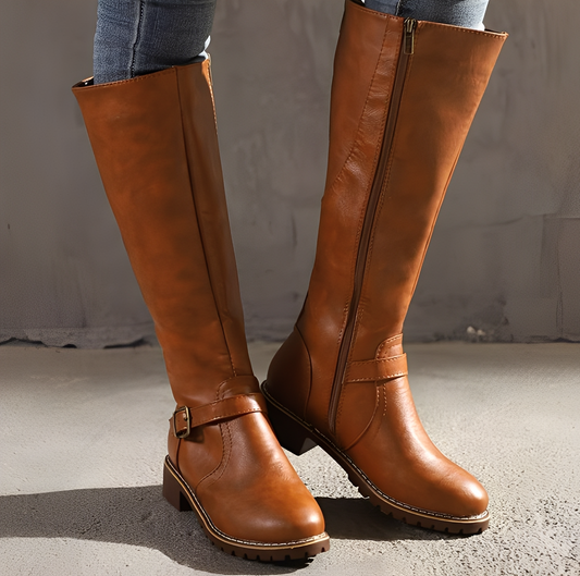 Claudette - Stylish long leather boots for women