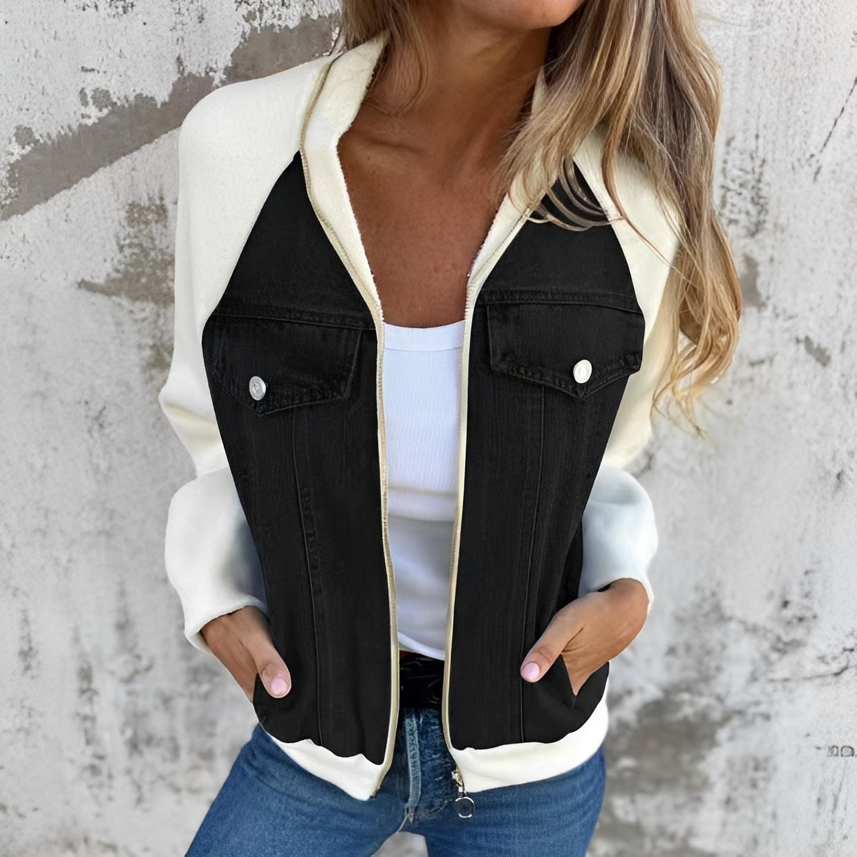 Libby - Bequeme Damen-Jeansjacke mit Raglanärmeln