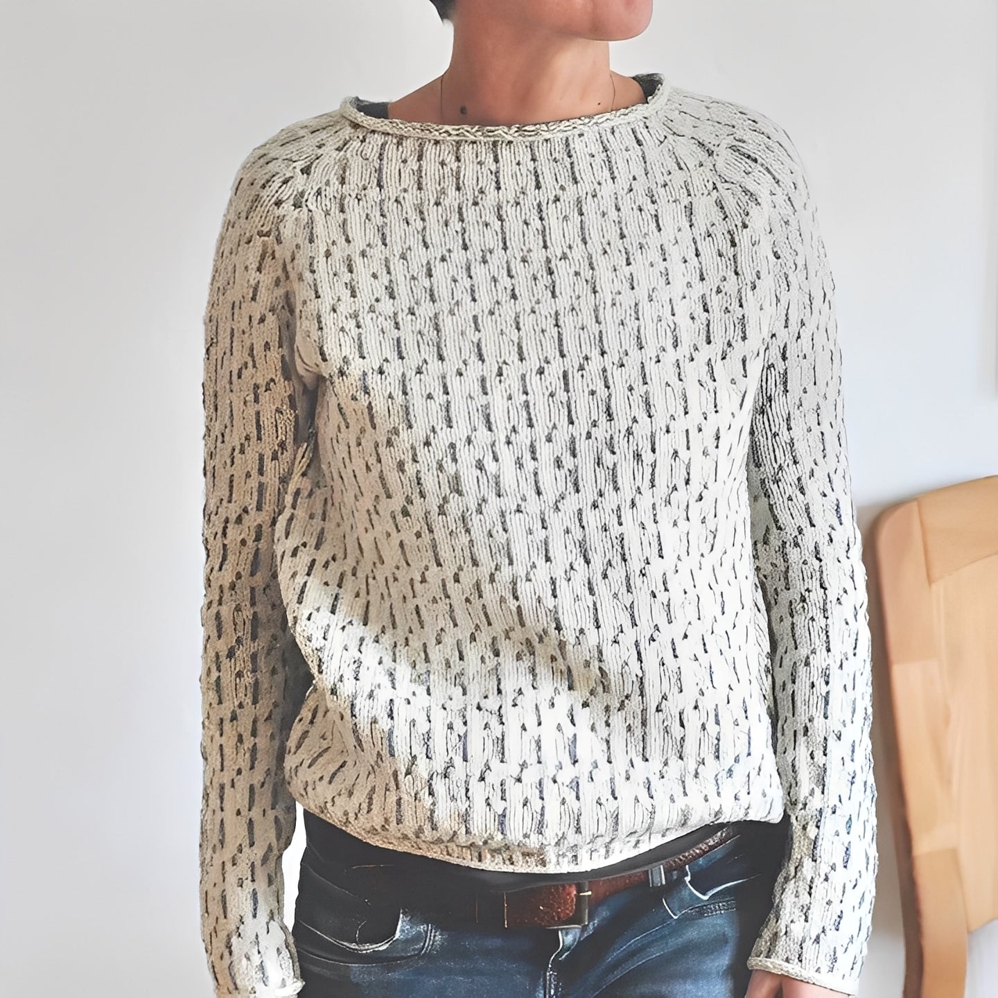 Lucrèce - Weit geschnittener Strickpullover mit Bateau-Ausschnitt für Damen