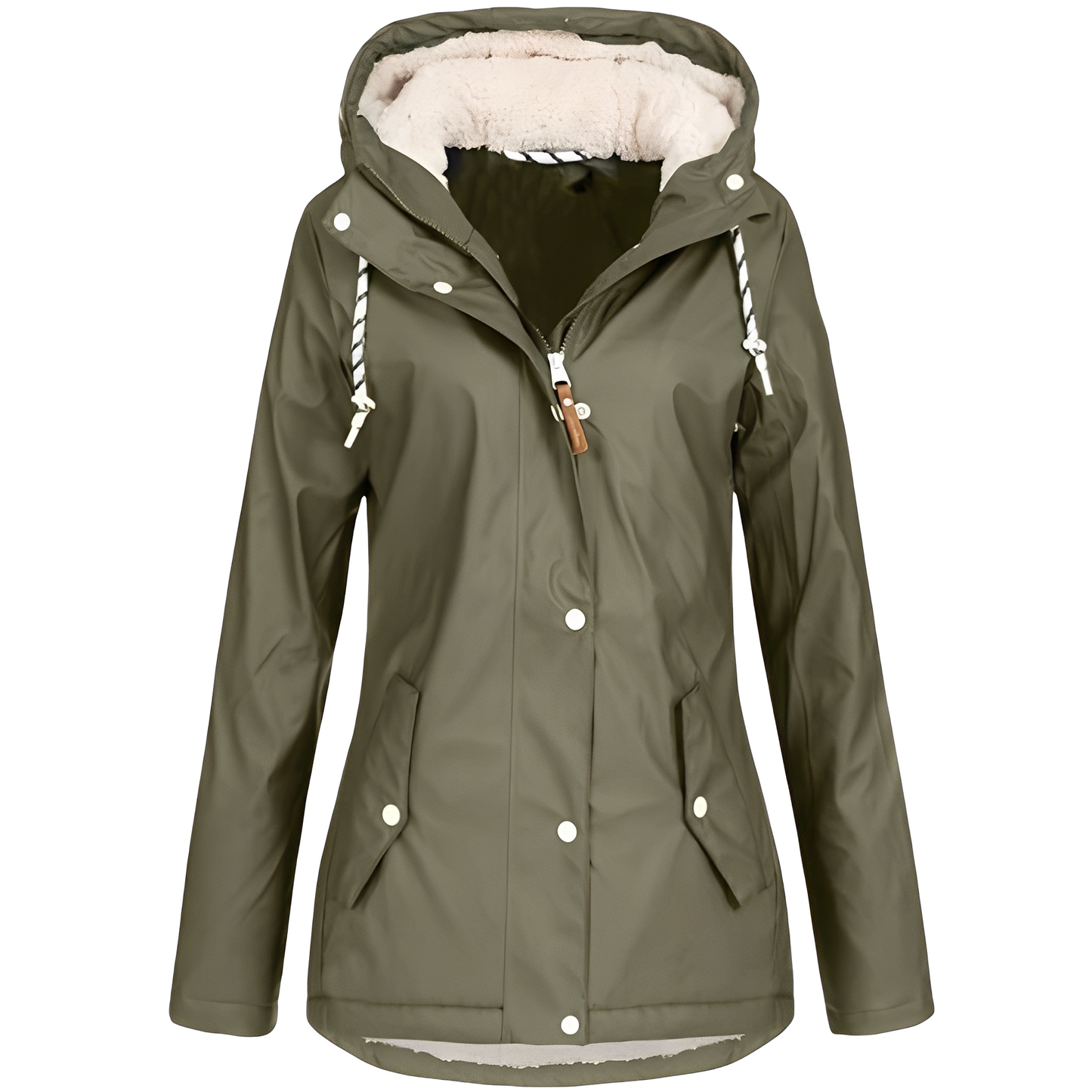 Valary - Women's Velvet Jacket with Hood, Waterproof