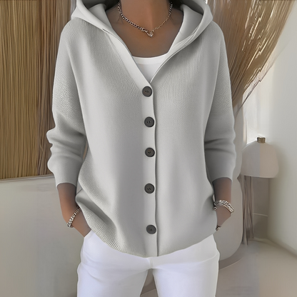 Orianne - Women's cardigan with long cotton sleeves