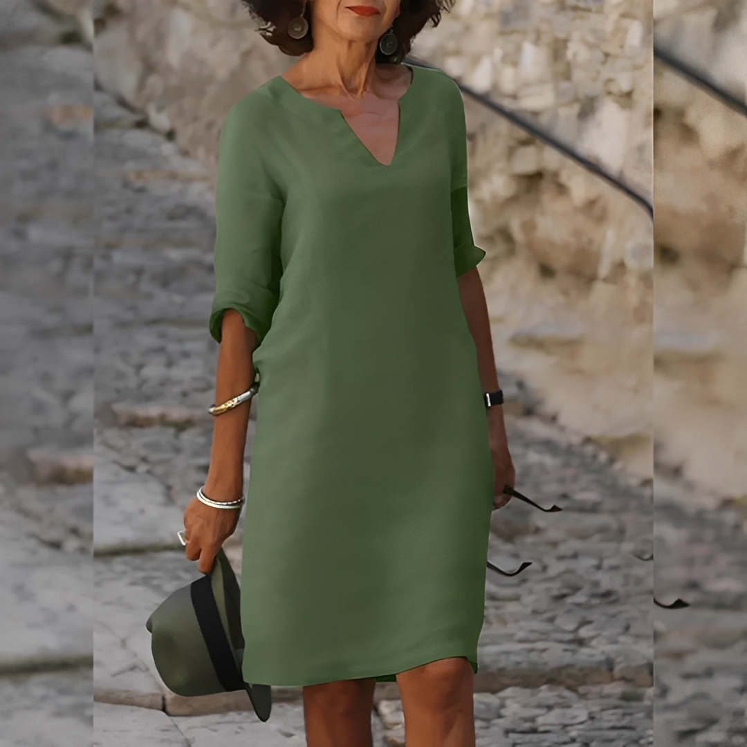 Guilaine - Stilvolles V-Ausschnitt-Kleid für Damen