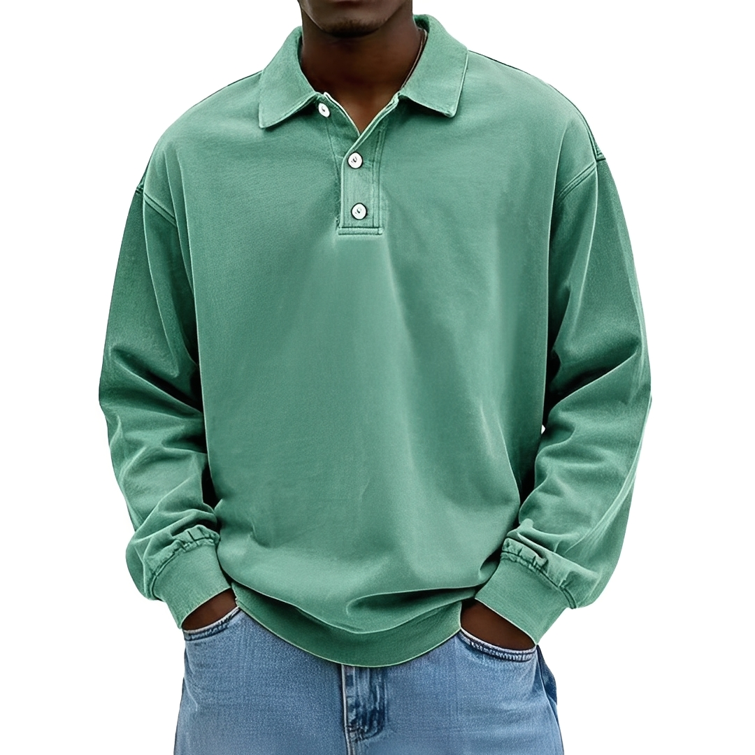 Lothaire - Vintage long-sleeve polo for men