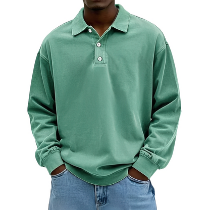Lothaire - Vintage long-sleeve polo for men