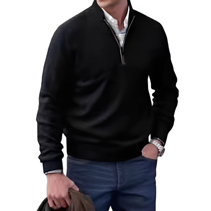Matéo - Knitted Sweater with Half-Zip for Men