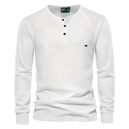 Joachim - Men's long-sleeve shirt made of waffle fabric